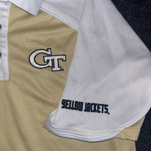 Georgia Tech Yellow‎ Jackets Russell Athletic Gold Golf Shirt Mens S - Picture 3 of 5